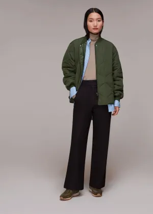 Ida Short Quilted Coat Khaki