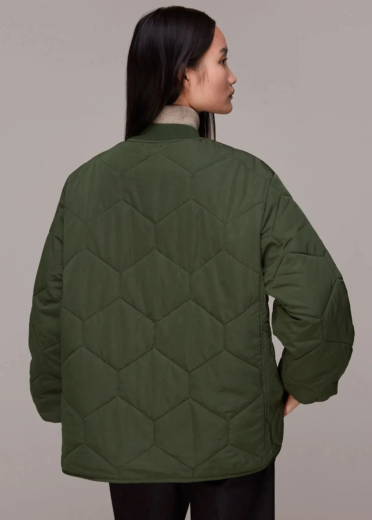 Ida Short Quilted Coat Khaki