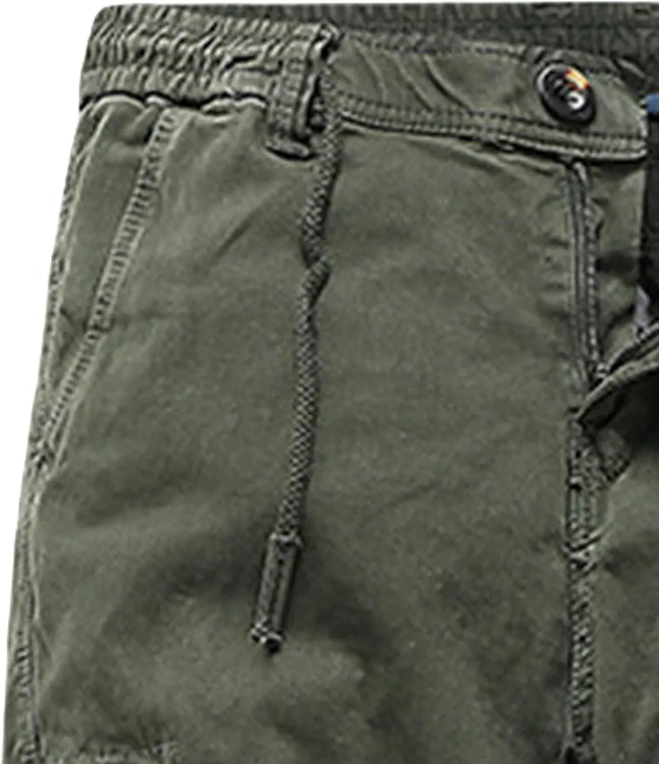 JEShifangjiusu Mens Stretch Cotton Cargo Pants Relaxed Fit Drawstring Joggers Sweatpants Workout Casual Long Chino Trousers