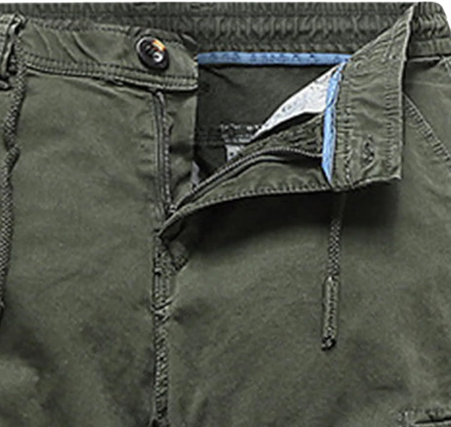JEShifangjiusu Mens Stretch Cotton Cargo Pants Relaxed Fit Drawstring Joggers Sweatpants Workout Casual Long Chino Trousers