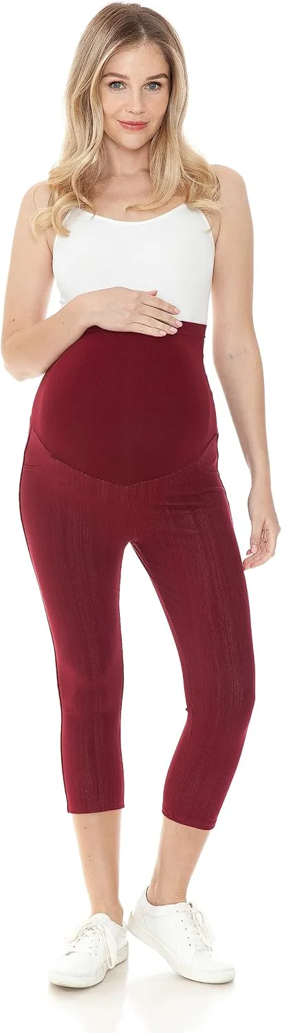 Leggings Depot Women's Maternity Jeans with Pockets Comfy Stretch Pregnancy Pants Denim Jeggings