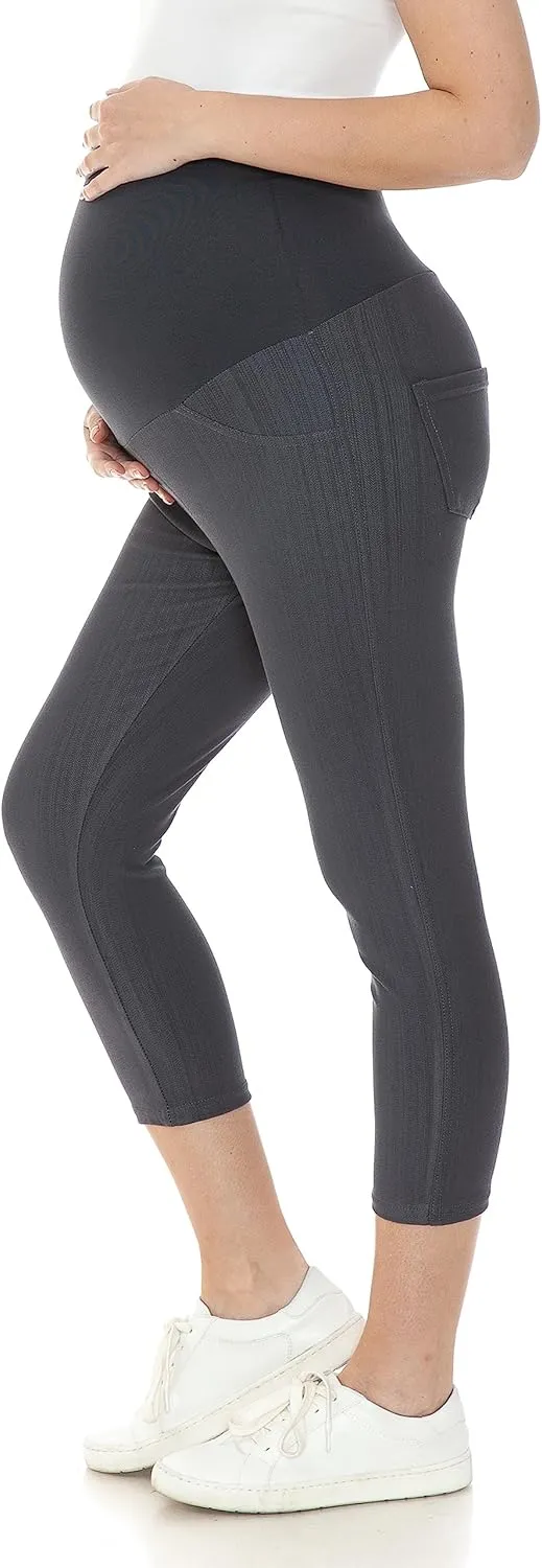 Leggings Depot Women's Maternity Jeans with Pockets Comfy Stretch Pregnancy Pants Denim Jeggings