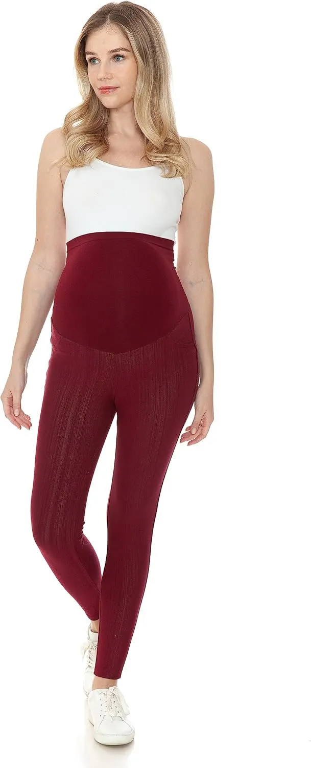 Leggings Depot Women's Maternity Jeans with Pockets Comfy Stretch Pregnancy Pants Denim Jeggings