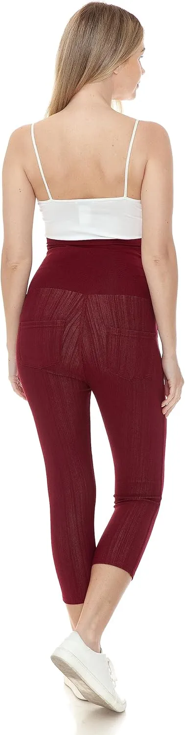 Leggings Depot Women's Maternity Jeans with Pockets Comfy Stretch Pregnancy Pants Denim Jeggings
