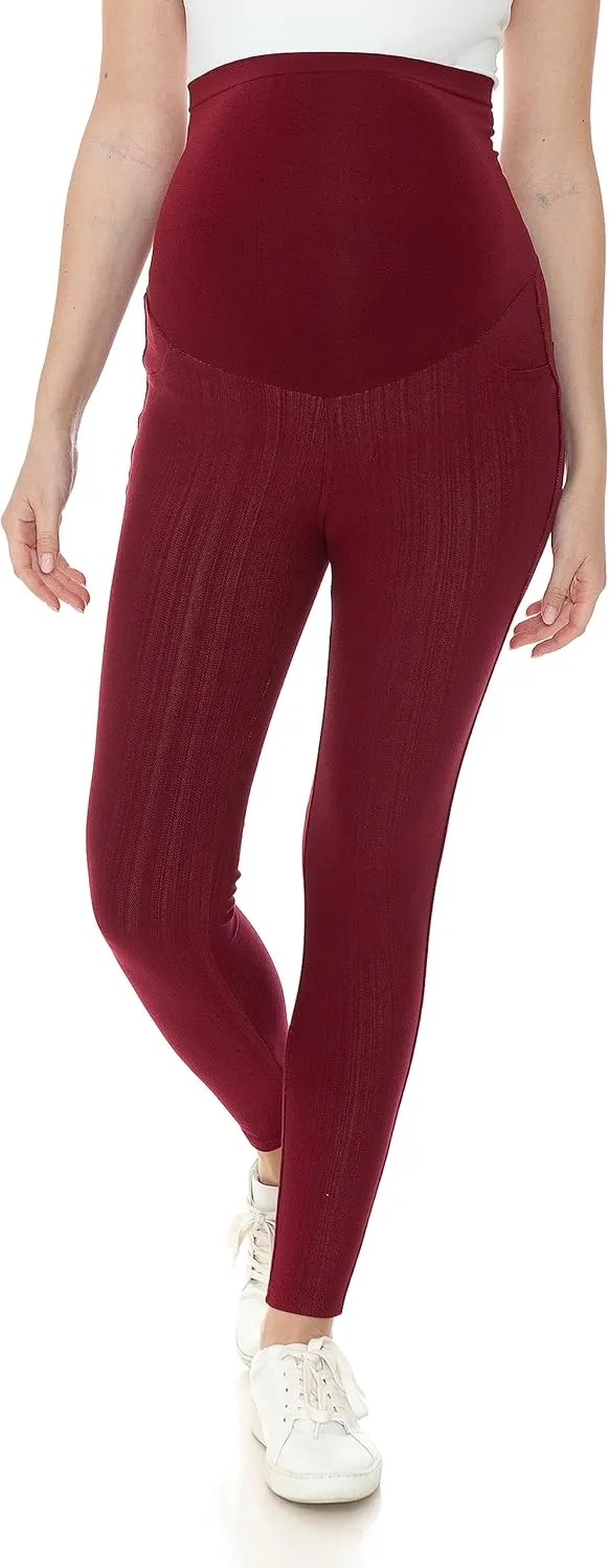 Leggings Depot Women's Maternity Jeans with Pockets Comfy Stretch Pregnancy Pants Denim Jeggings