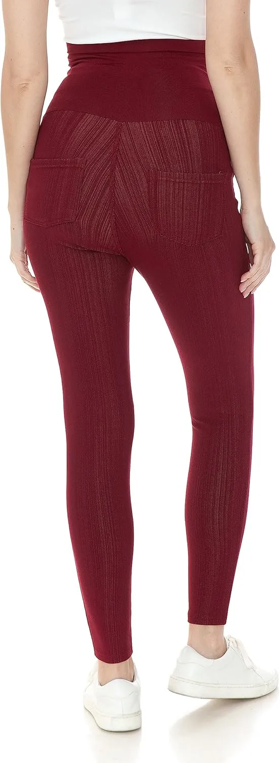 Leggings Depot Women's Maternity Jeans with Pockets Comfy Stretch Pregnancy Pants Denim Jeggings
