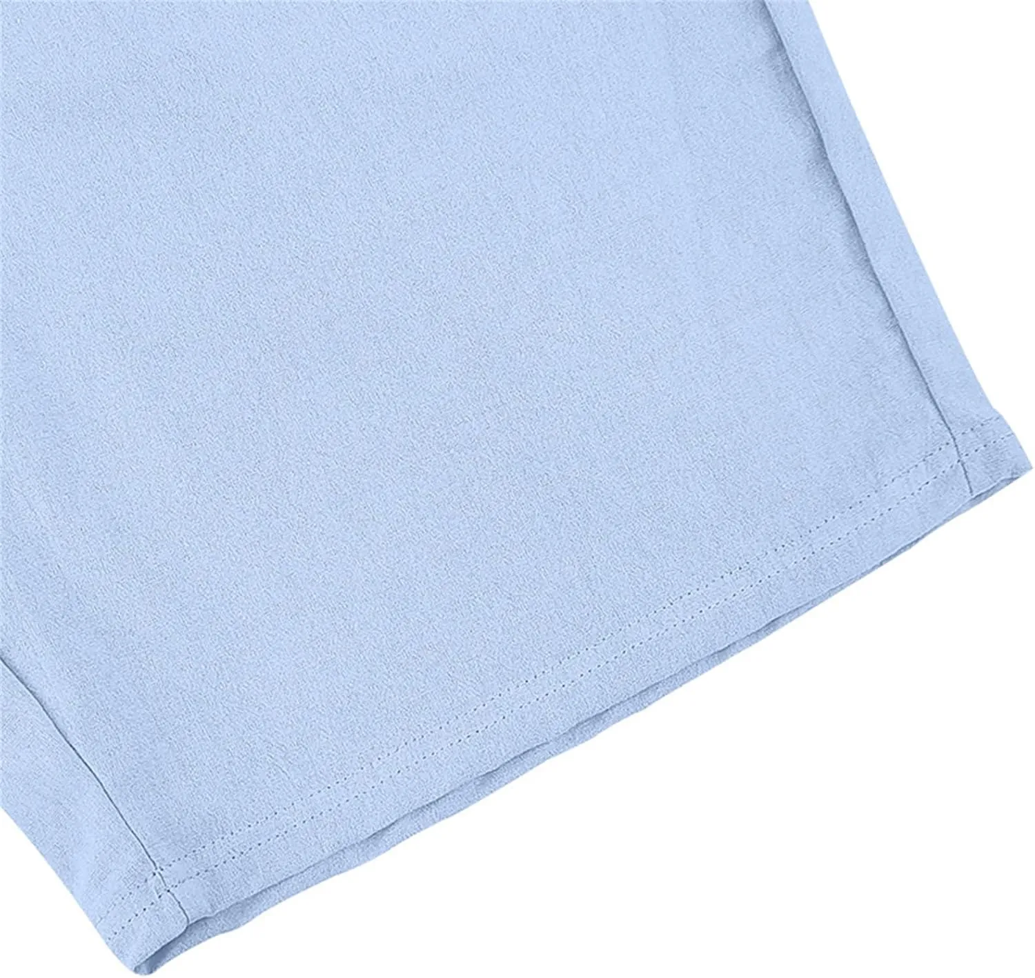 Men Linen Casual Shorts Elastic Waist Drawstring Classic Slim Fit Lightweight for Summer Beach with Pockets