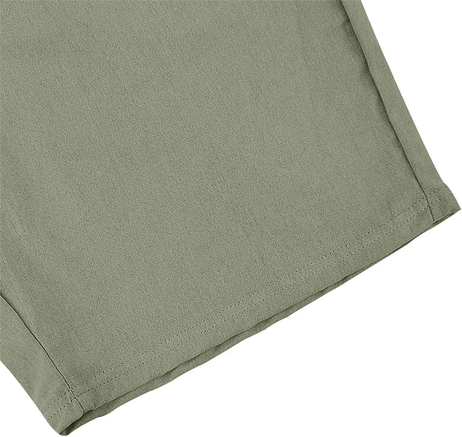 Men Linen Casual Shorts Elastic Waist Drawstring Classic Slim Fit Lightweight for Summer Beach with Pockets