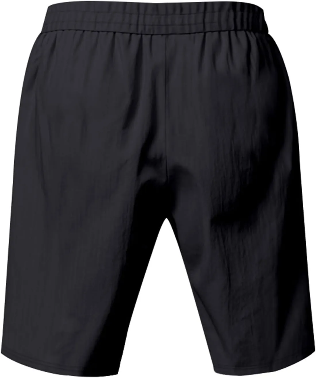 Men Linen Casual Shorts Elastic Waist Drawstring Classic Slim Fit Lightweight for Summer Beach with Pockets