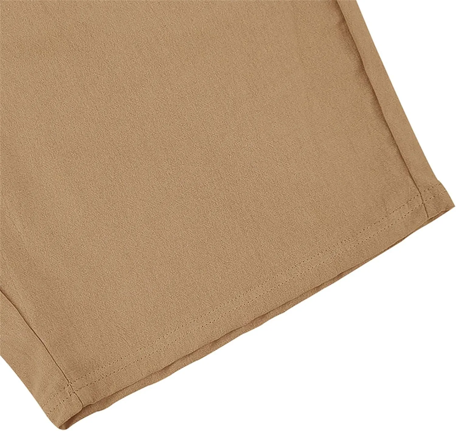 Men Linen Casual Shorts Elastic Waist Drawstring Classic Slim Fit Lightweight for Summer Beach with Pockets