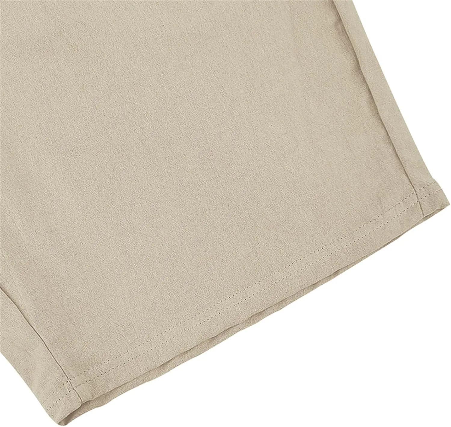 Men Linen Casual Shorts Elastic Waist Drawstring Classic Slim Fit Lightweight for Summer Beach with Pockets