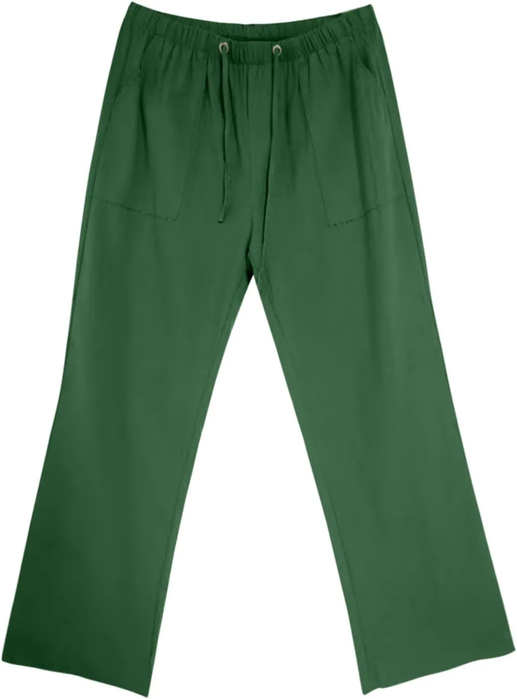 Men Linen Pants Plus Size Casual Plain Pant Classic Basic Lightweight Slacks Summer Vacation Beach Drawstring Trouser