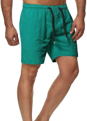 Men's Casual Classic Shorts Elastic Waist Summer Beach Lightweight Board Slim-Fit with Pockets Stylish Solid Clothing
