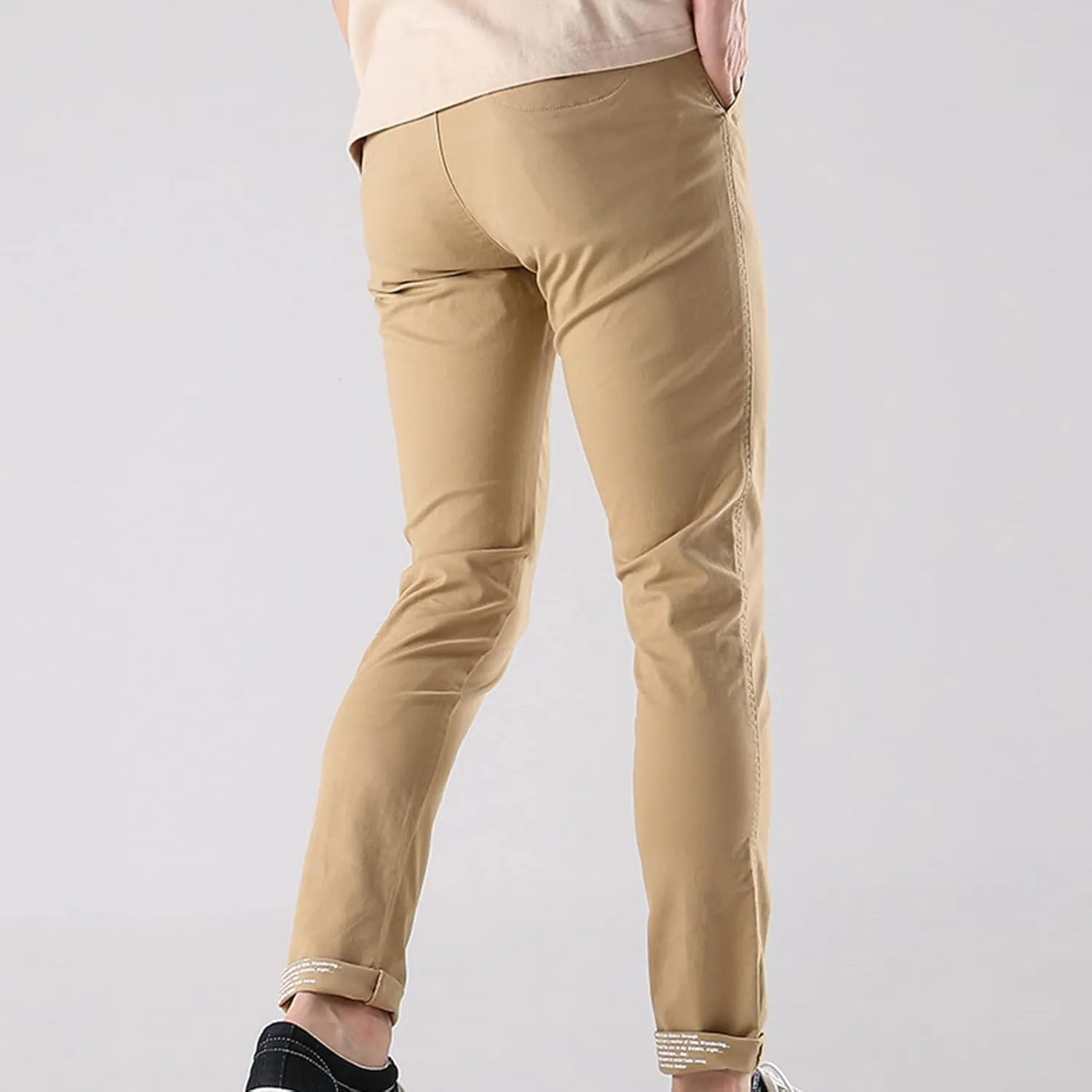 Men's Classic Straight Leg Stretch Pant Slim Fit Flat Front Casual Pants Solid Comfort Athletic Chino Trousers