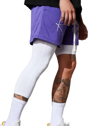 Men's Compression Sport Pants Single Leg 3/4 Base Layer Basketball Leggings Athletic One Leg Capri Tights Running