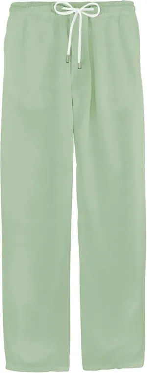Mens Cotton Linen Drawstring Pant Loose Fit Straight Leg Casual Pants for Men Classic Elastic Solid Beach Resort Trousers