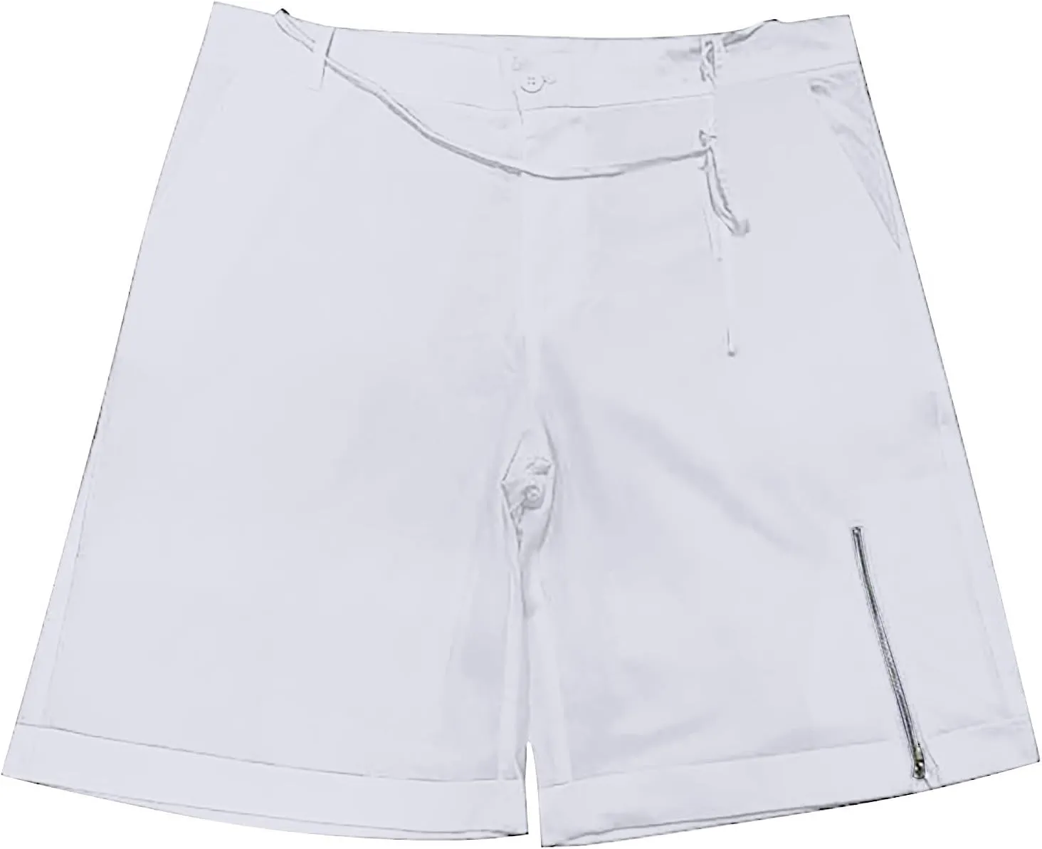 Mens Elastic Waist Linen Classic Shorts for Summer Beach Lightweight Slim Fit with Pockets Athletic Baggy Workout