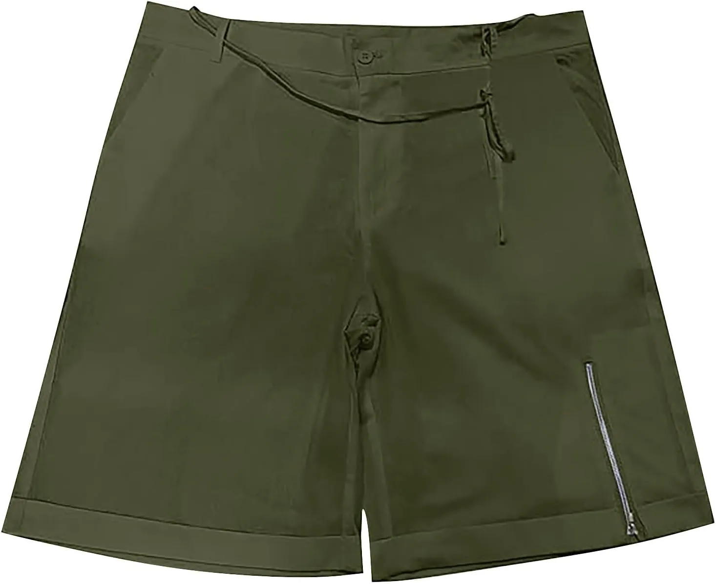 Mens Elastic Waist Linen Classic Shorts for Summer Beach Lightweight Slim Fit with Pockets Athletic Baggy Workout