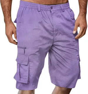 Men's Slim-Fit 5" Classic-Fit Comfort Walk Short New Casual Elastic Waist Work Beach Shorts with Pocket Big & Tall