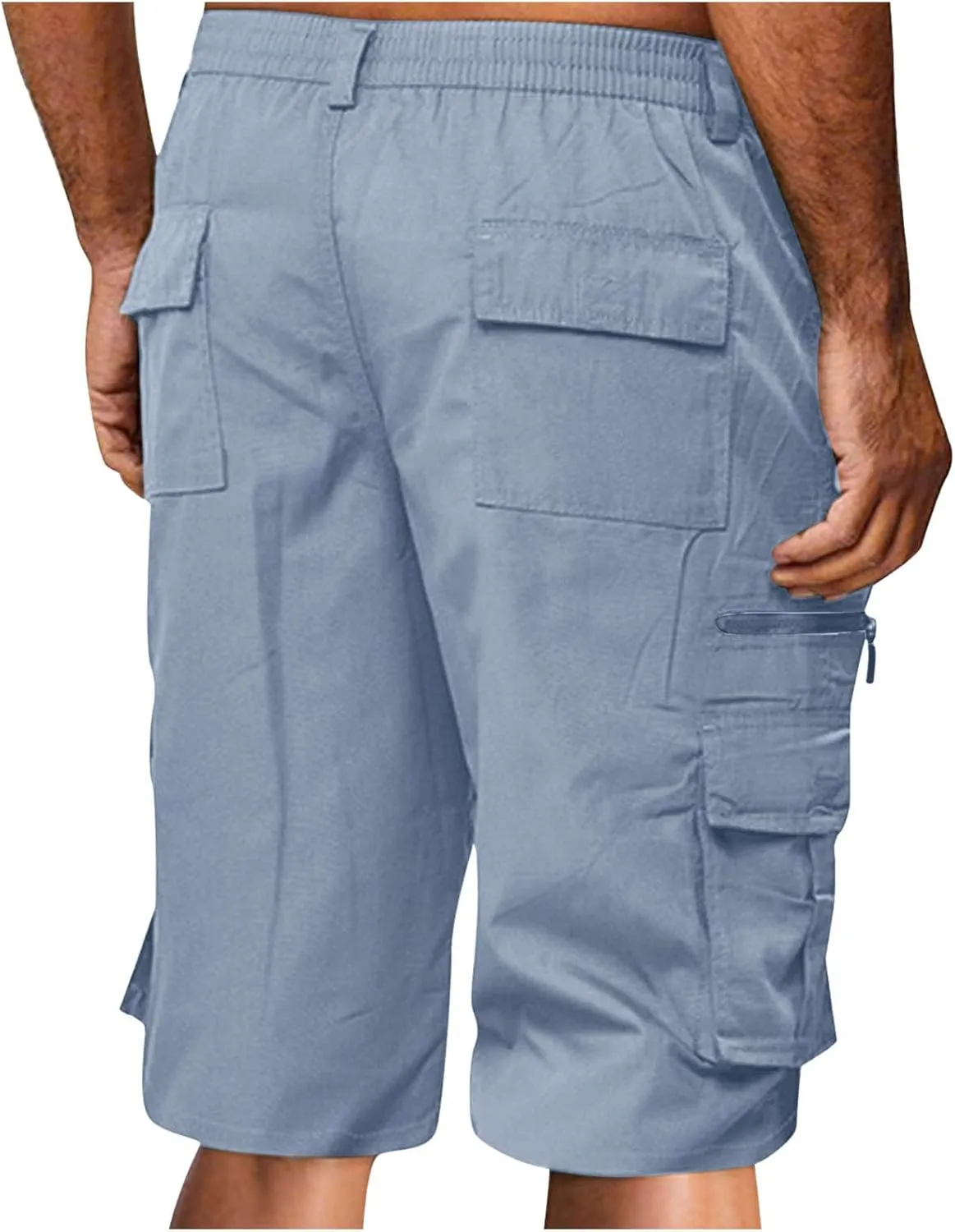 Men's Slim-Fit 5" Classic-Fit Comfort Walk Short New Casual Elastic Waist Work Beach Shorts with Pocket Big & Tall