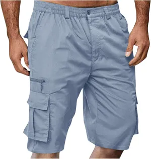 Men's Slim-Fit 5" Classic-Fit Comfort Walk Short New Casual Elastic Waist Work Beach Shorts with Pocket Big & Tall