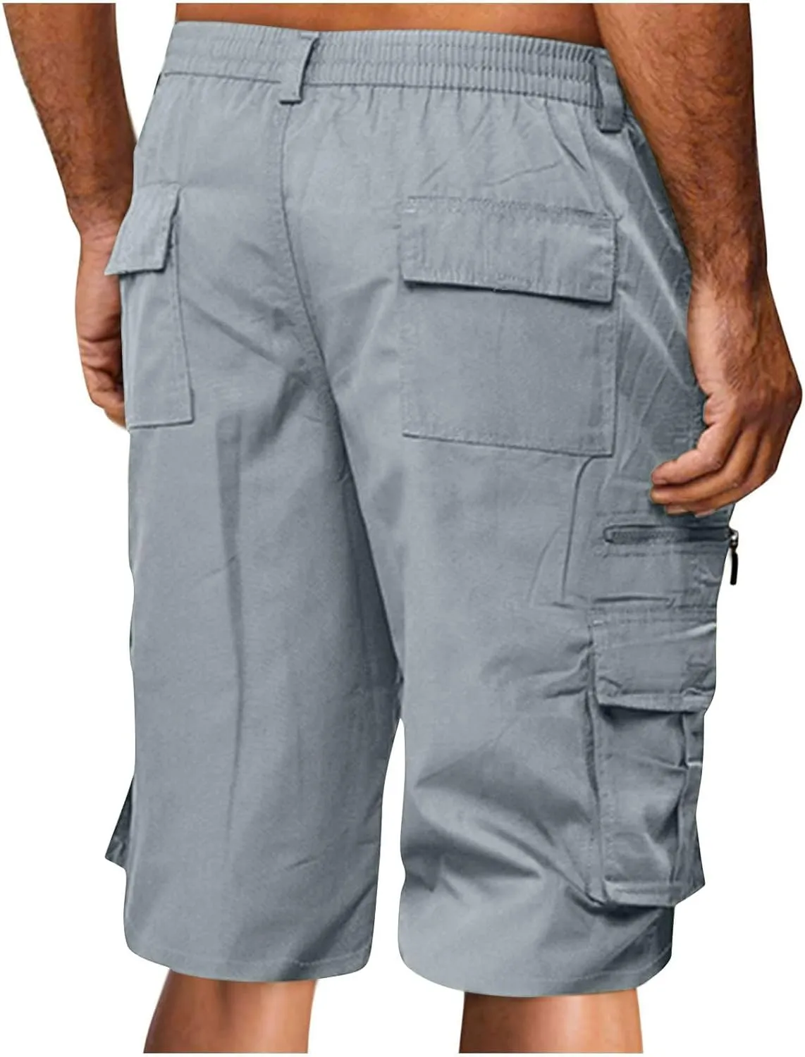 Men's Slim-Fit 5" Classic-Fit Comfort Walk Short New Casual Elastic Waist Work Beach Shorts with Pocket Big & Tall