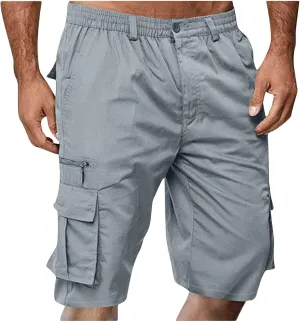 Men's Slim-Fit 5" Classic-Fit Comfort Walk Short New Casual Elastic Waist Work Beach Shorts with Pocket Big & Tall