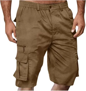 Men's Slim-Fit 5" Classic-Fit Comfort Walk Short New Casual Elastic Waist Work Beach Shorts with Pocket Big & Tall