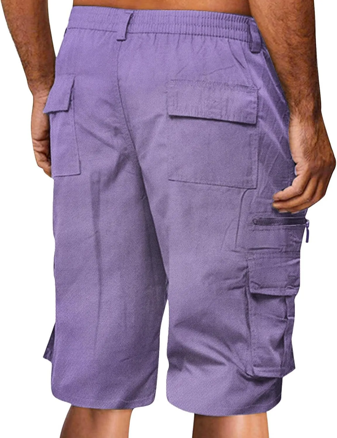 Men's Slim-Fit 5" Classic-Fit Comfort Walk Short New Casual Elastic Waist Work Beach Shorts with Pocket Big & Tall