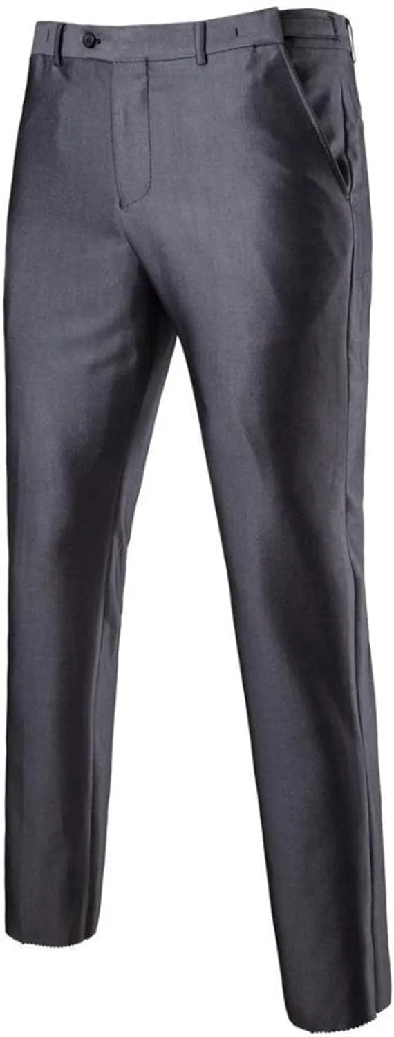 Men's Slim Fit Skinny Dress Pant Classic Solid Color Tapered Suit Pant Lightweight Business Comfort Trousers