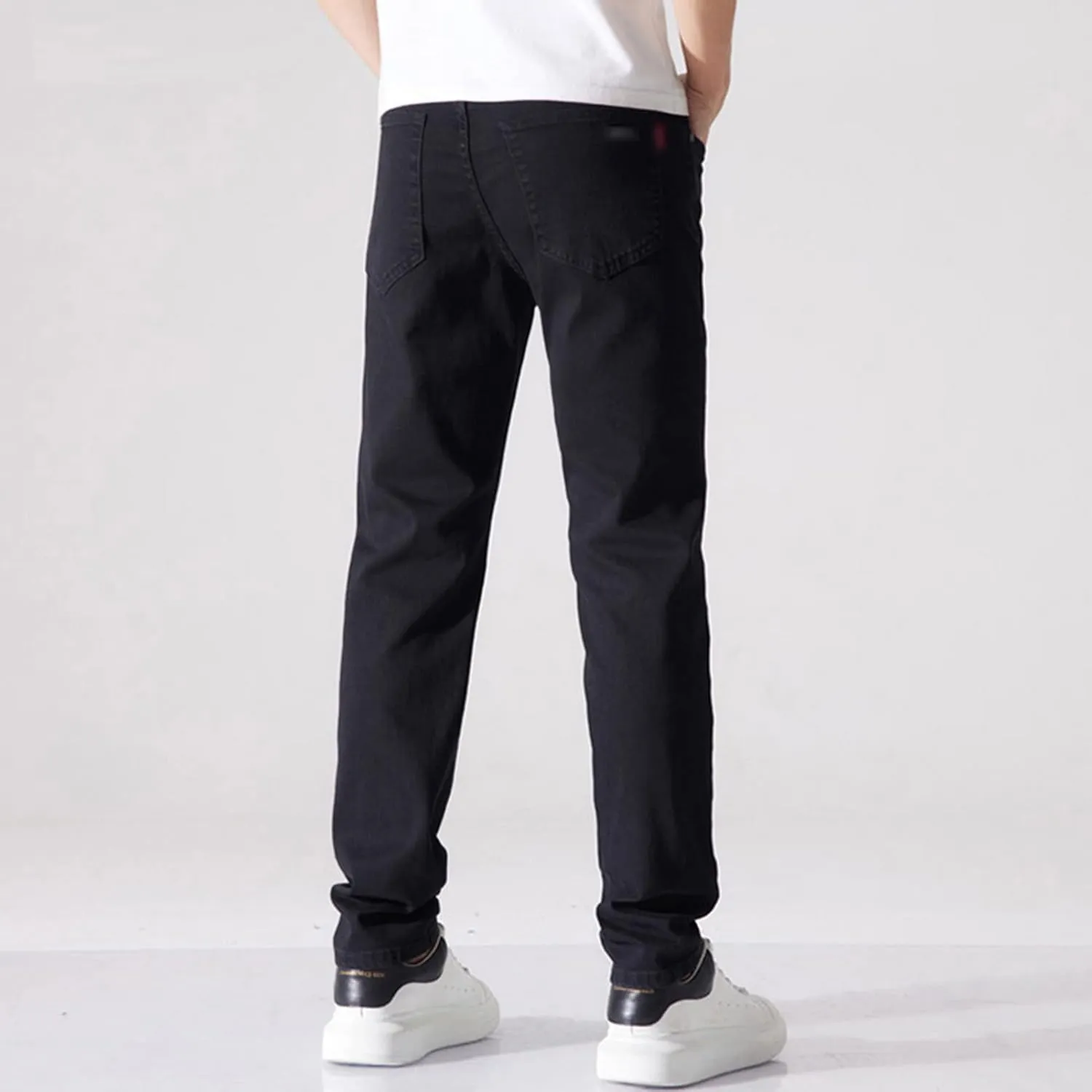 Men's Slim Fit Skinny Stretch Jeans Classic Retro Straight Leg Denim Pants Washed Distressed Comfy Jean Trousers