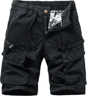 Men's Workout Classic Jean Trunk Multi Pockets Military Cargo Short Pant Slim Fit Cotton Tactical Shorts