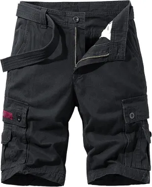 Men's Workout Classic Jean Trunk Multi Pockets Military Cargo Short Pant Slim Fit Cotton Tactical Shorts