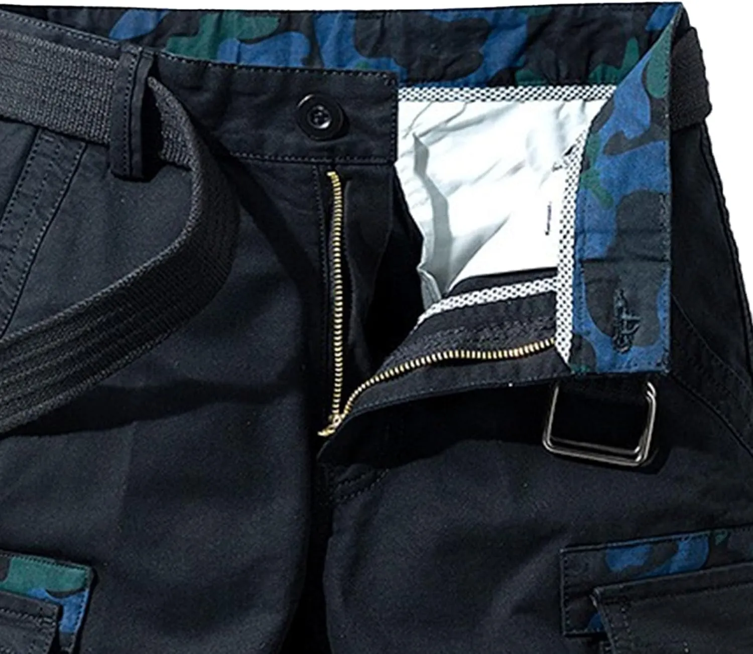 Men's Workout Classic Jean Trunk Multi Pockets Military Cargo Short Pant Slim Fit Cotton Tactical Shorts