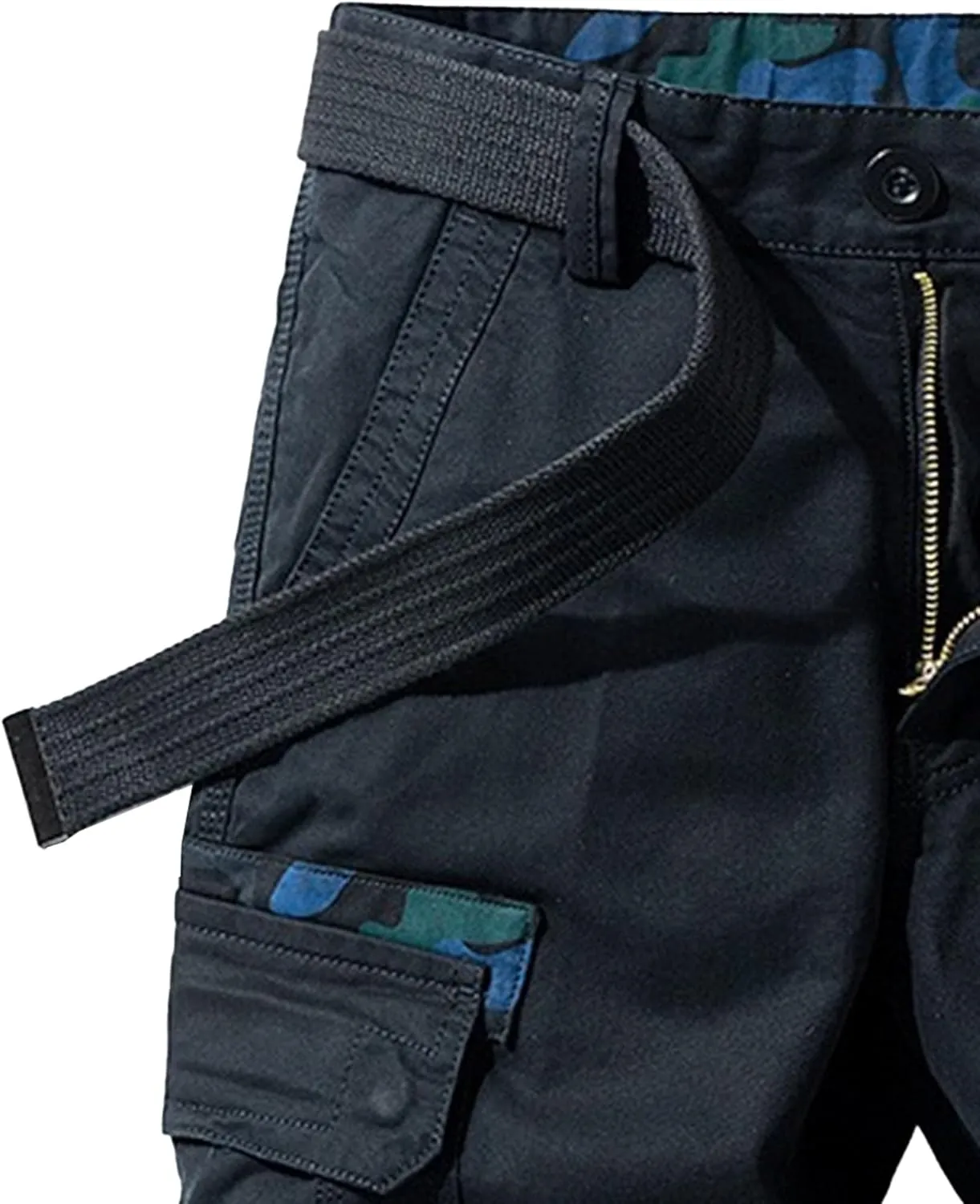 Men's Workout Classic Jean Trunk Multi Pockets Military Cargo Short Pant Slim Fit Cotton Tactical Shorts