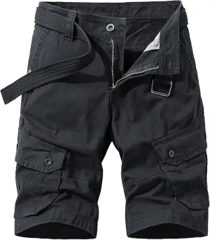 Men's Workout Classic Jean Trunk Multi Pockets Military Cargo Short Pant Slim Fit Cotton Tactical Shorts