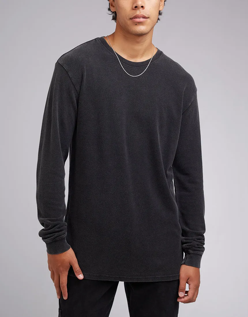 Pique Long Sleeve Washed Black