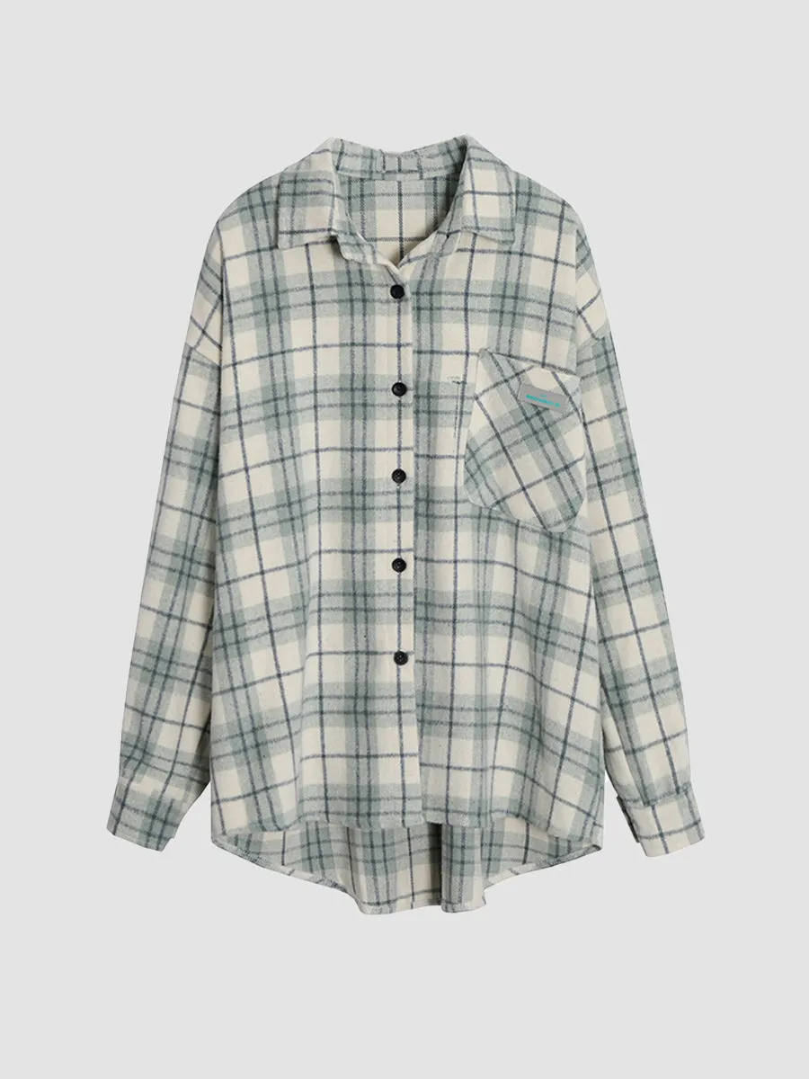 Plaid Tweed Shirt Jacket
