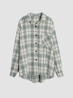 Plaid Tweed Shirt Jacket