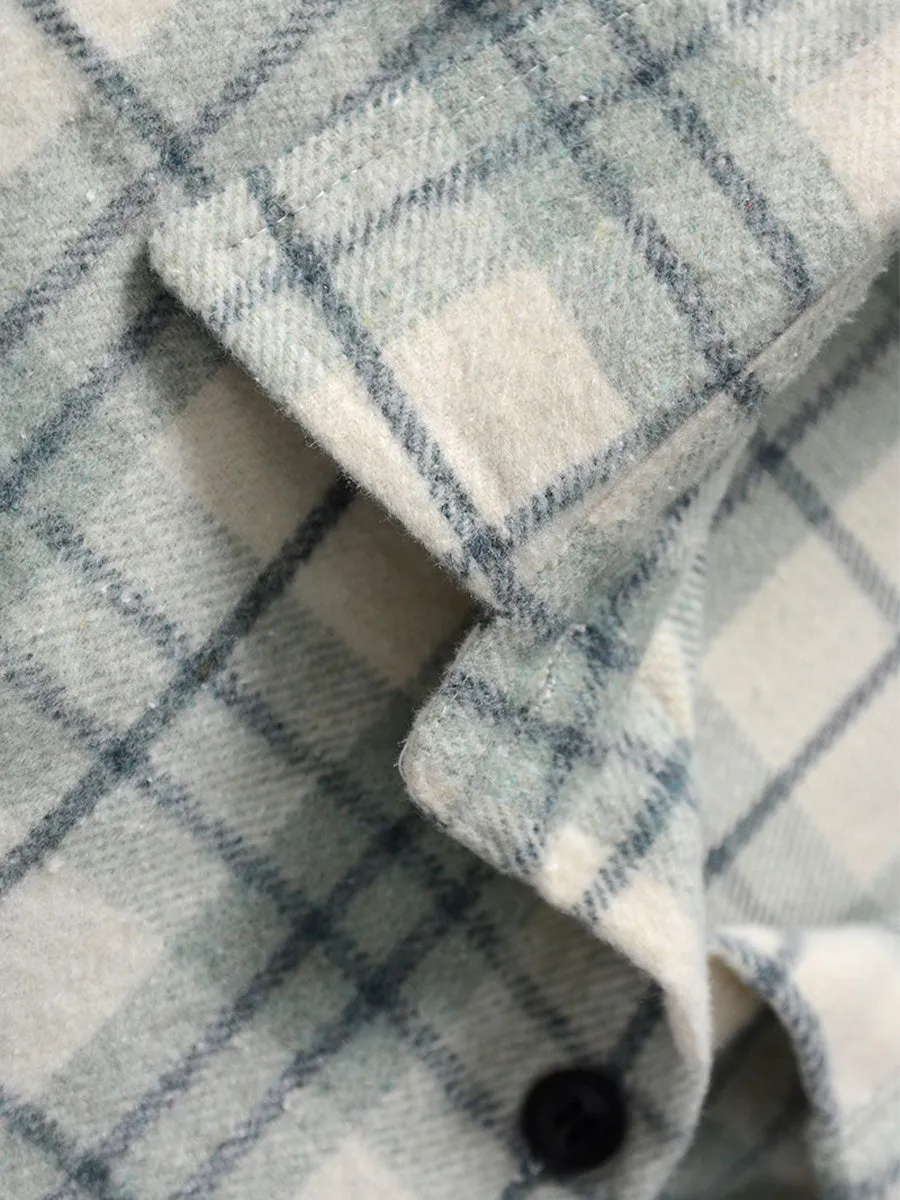 Plaid Tweed Shirt Jacket