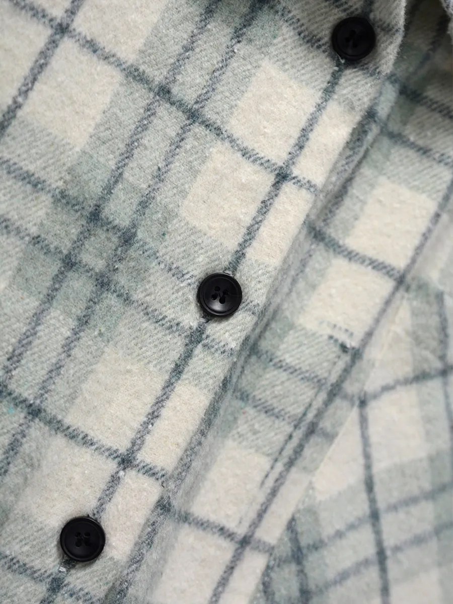 Plaid Tweed Shirt Jacket