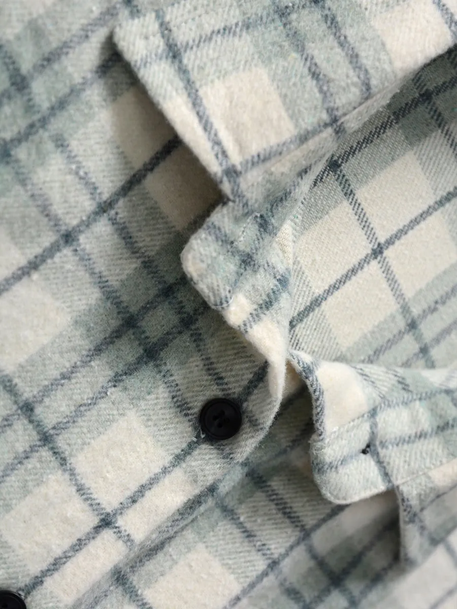 Plaid Tweed Shirt Jacket