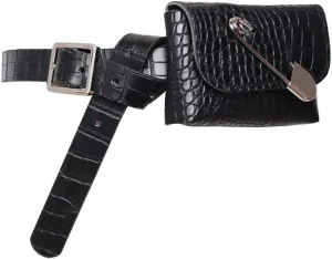PU Leather Belt Fanny Pack Crocodile Pattern Removable Belt Envelope Waist Purse Waist Pouch Belt Bag