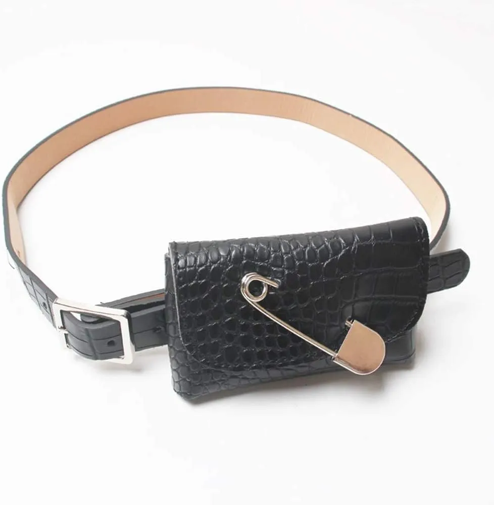 PU Leather Belt Fanny Pack Crocodile Pattern Removable Belt Envelope Waist Purse Waist Pouch Belt Bag
