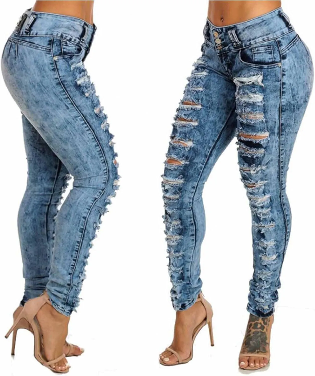 Skinny Jeans for Women High Waist Stretchy Classic High Rise Slimming Jeggings Denim Trousers Pants 2024 Summer