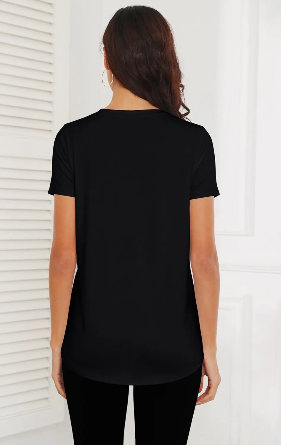 Smile Fish Women Crewneck Loose Fit Tunic Tops Short Sleeve Dressy Casual Summer Long Tee Shirts