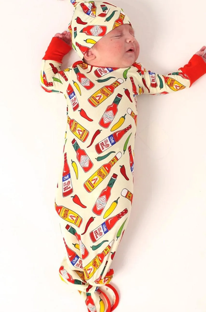 Southern Sleepies - Hot Sauce Bamboo Knotted Gown