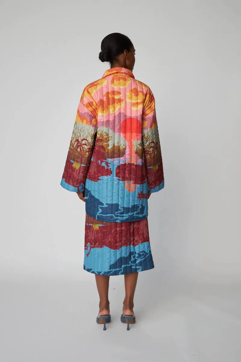Stella Nova Coat Quilted Landscape Sunset