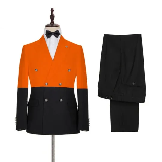 Suzhoufashion Antwan Modern Blue Peaked Lapel Ruffles Best Fitted Men Suits