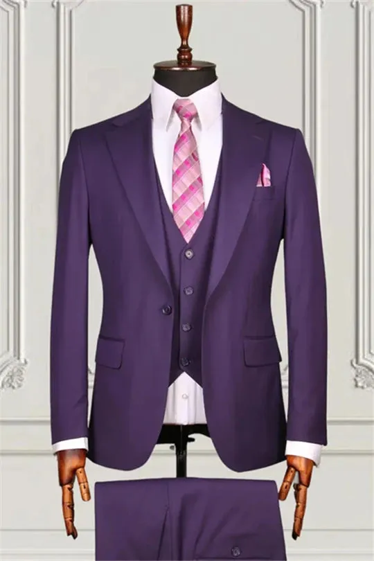 Suzhoufashion Dark Brown Three Pieces Notched Lapel Men Suits